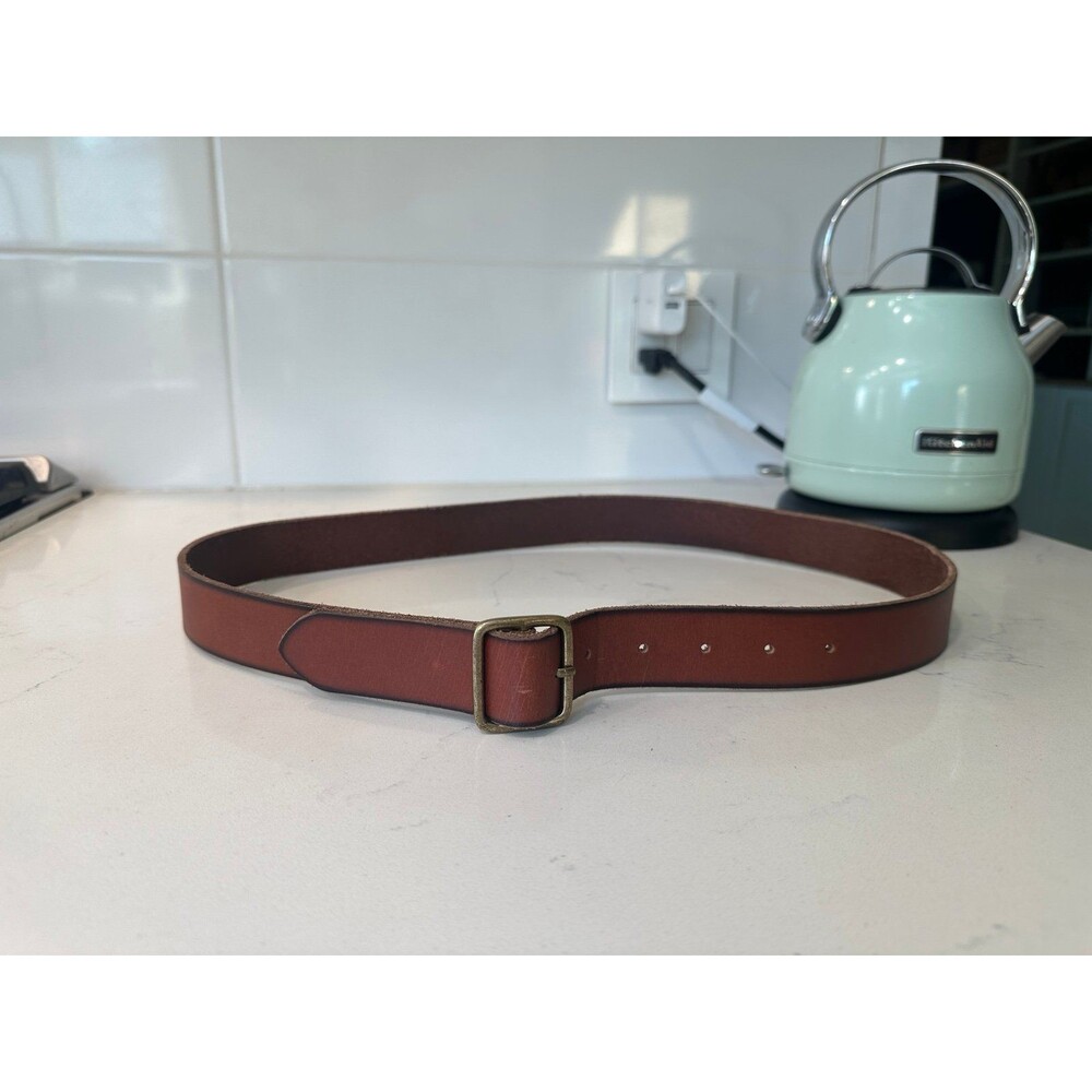 Brown Leather Belt with Buckle sz L